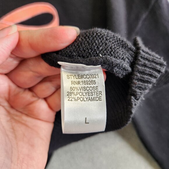 Threaded Leaf Sweater L Black Cowgirl Boots Big Pink Bow Western Rodeo Party - Picture 9 of 15